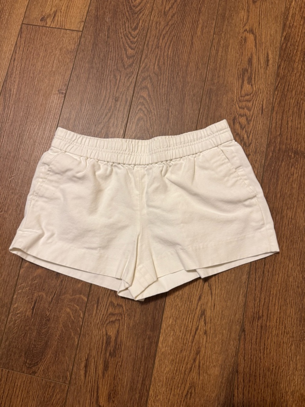 J. Crew Cream Elastic Band Shorts